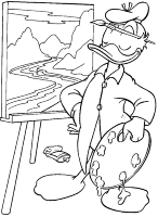 A coloring page of donald duck